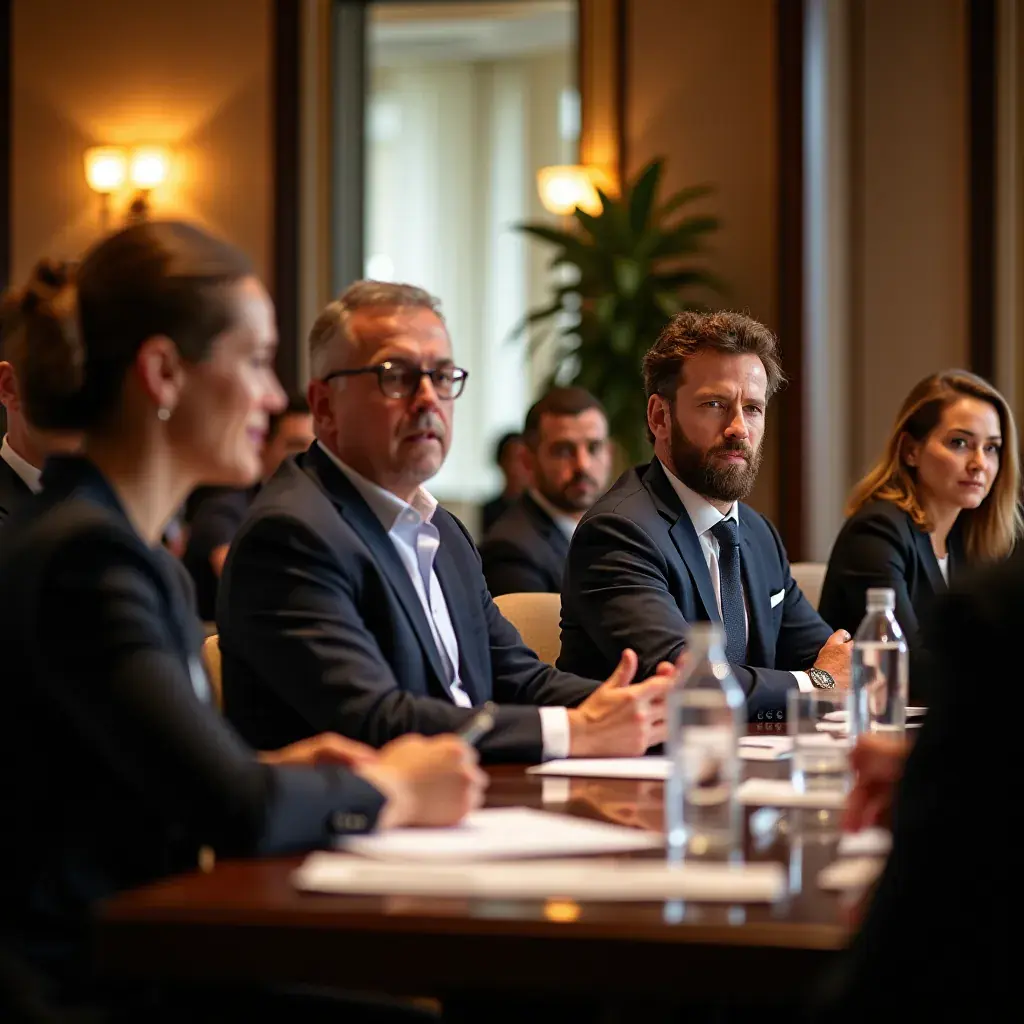 Colloquio tra esperti di pianificazione strategica e clienti soddisfatti